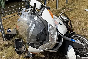 Ostróda: Groźne zdarzenie na S7. Motocykl BMW wypadł z drogi i uderzył w bariery