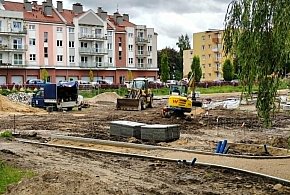 Ostróda: Postępują prace przy budowie strefy rekreacyjnej przy Drwęcy