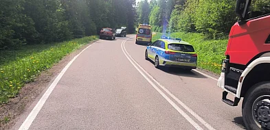 Pieszkowo: Zderzenie samochodu z motocyklem. Motocyklista trafił do szpitala