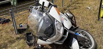 Ostróda: Groźne zdarzenie na S7. Motocykl BMW wypadł z drogi i uderzył w bariery