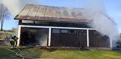 Mielno: Pożar stodoły w gm. Grunwald w powiecie ostródzkim