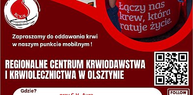 Mobilne akcje poboru krwi w Olsztynie