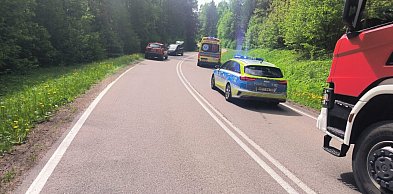 Pieszkowo: Zderzenie samochodu z motocyklem. Motocyklista trafił do szpitala