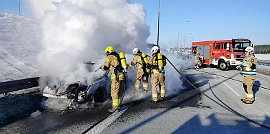 Płonął samochód na S7 w okolicach Sopli-106624