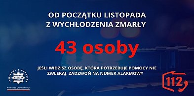 Od początku listopada zmarły 43 osoby!