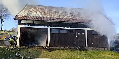 Mielno: Pożar stodoły w gm. Grunwald w powiecie ostródzkim