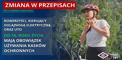 3 czerwca wszedł obowiązek jazdy w kasku na rowerze i hulajnodze dla osób do 16 ro