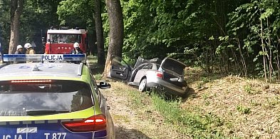 Gmina Morąg: Audi uderzyło w drzewo. 25-latka trafiła do szpitala
