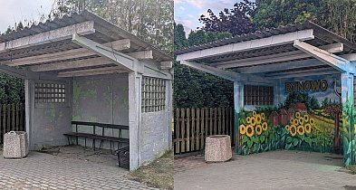 Pięknie! Przystanek w Bynowie w gm. Miłomłyn przeszedł niezwykłą metamorfozę!