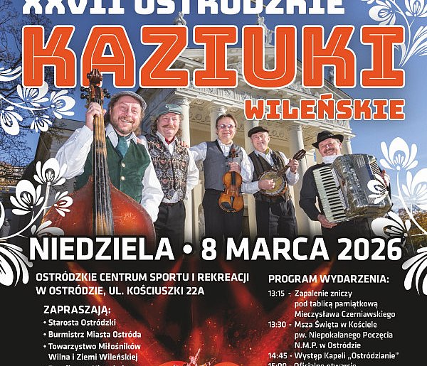 Ostróda: XXVII Kaziuki Wileńskie w najbliższą niedzielę 8 marca w hali OCSiR