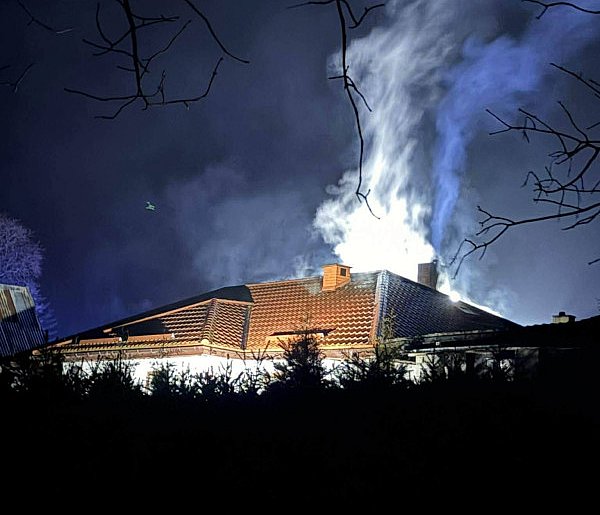 Pożar domu mieszkalnego w Małdytach