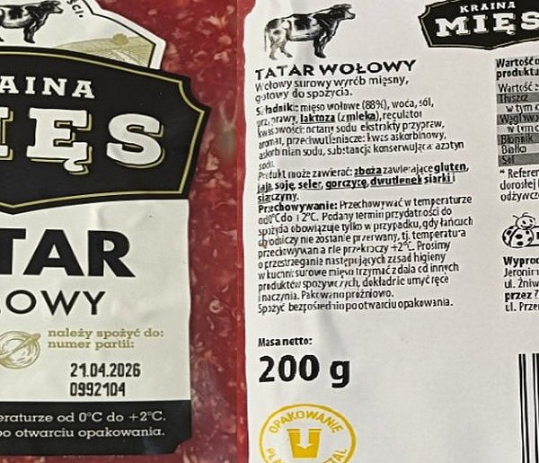 PILNE! Salmonella w tatarze sprzedawanym w znanej sieci! Uważajcie!