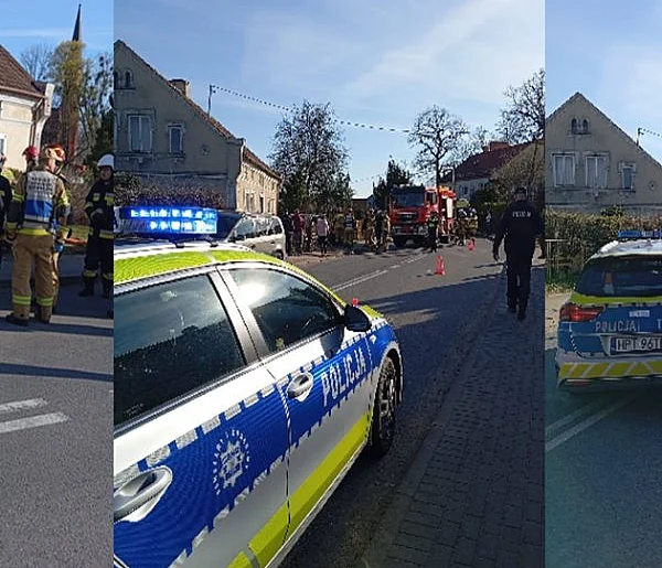 Pieszewo: Peugeot uderzył w dom! Kierowca w szpitalu!