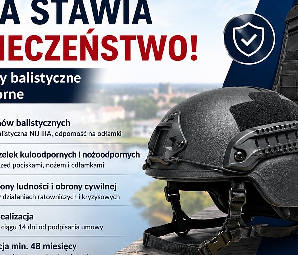 Ostróda kupuje sprzęt ochronny - hełmy balistyczne i kamizelki kuloodporne