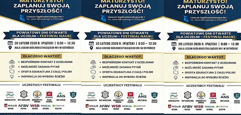 Ostróda: Powiatowe Dni Otwarte dla Uczelni - Festiwal Nauki już 20 lutego