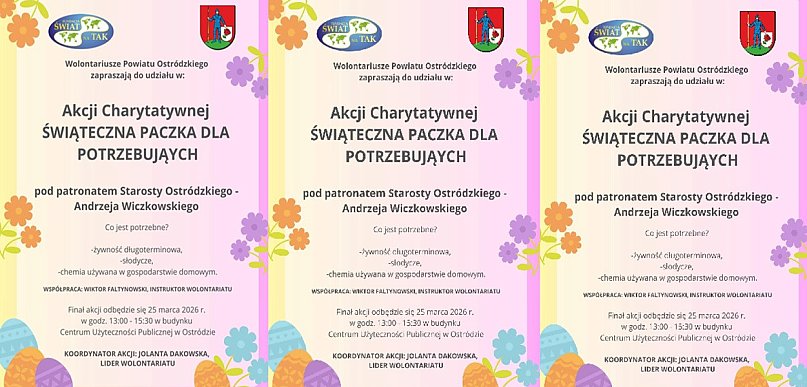 Pow. Ostródzki: Ruszyła Świąteczna Paczka dla Potrzebujących – Wielkanoc 2026