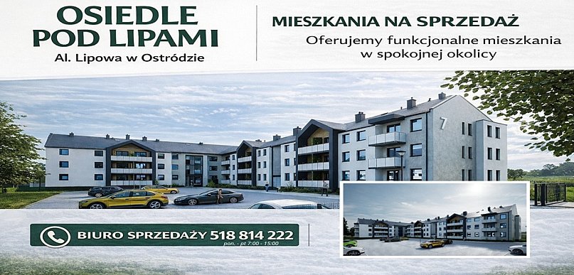 Osiedle pod Lipami w Ostródzie - funkcjonalne mieszkania, spokojna okolica