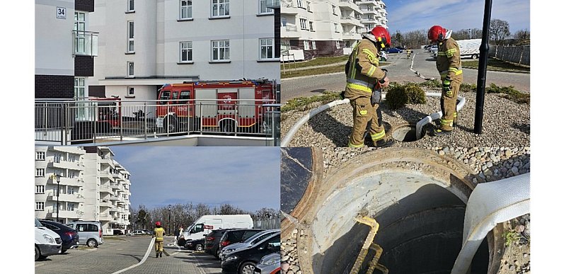 Ostróda: "Mokra robota" strażaków z JRG na ul. 1 Dywizji