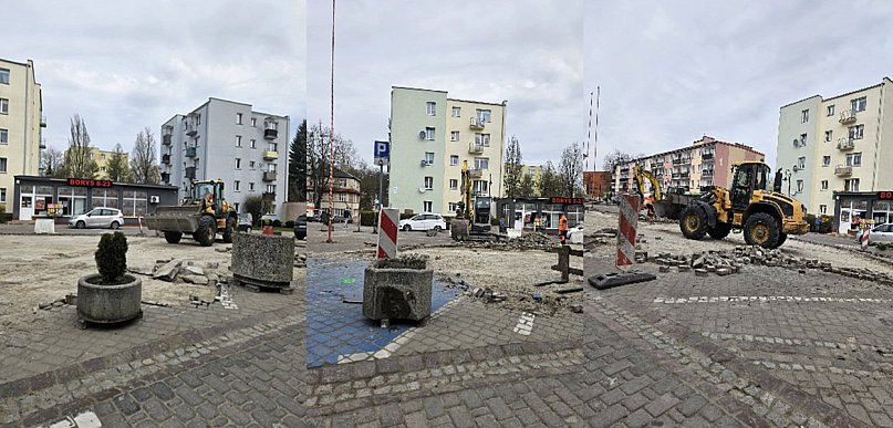 Ostróda: Ruszyła rewitalizacja Pl. Tysiąclecia. Usuwana jest kostka