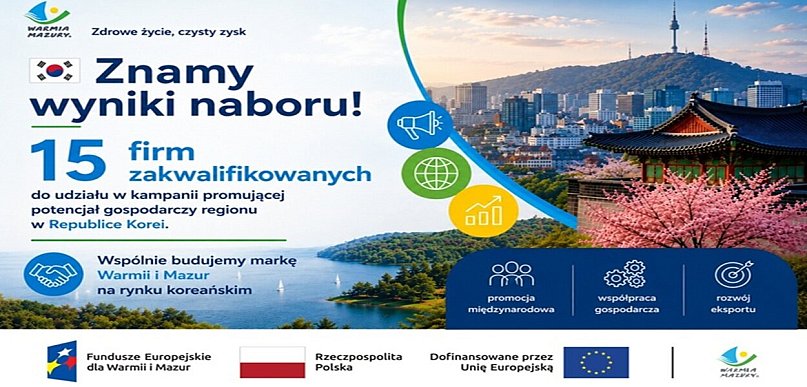 15 firm będzie promować potencjał gospodarczy Warmii i Mazur w Korei