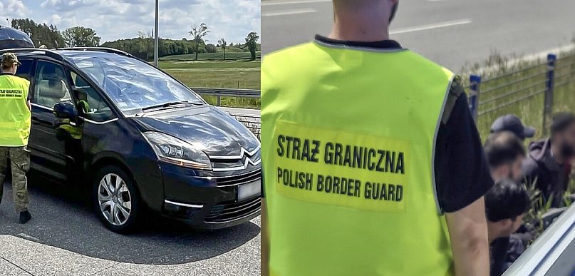 Ełk: Pościg za kurierem migrantów. W aucie przewoził sześć osób, dwie w bagażniku