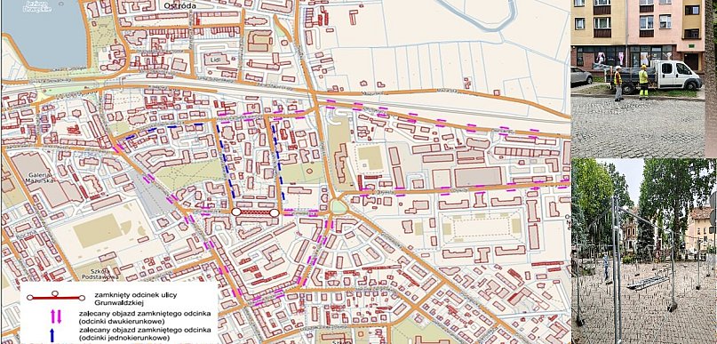 Ostróda: Od 16 czerwca fragment ul. Grunwaldzkiej zamknięty dla ruchu kołowego