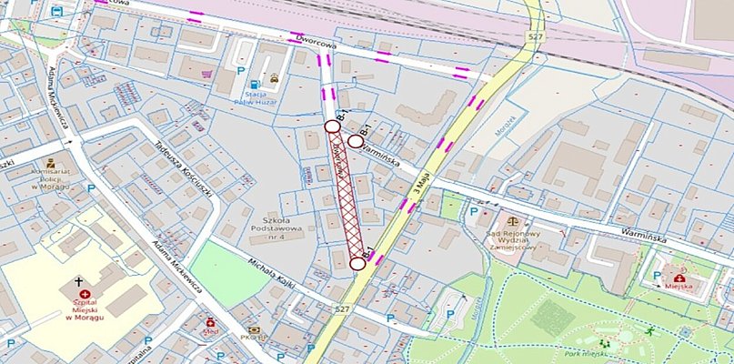 Morąg: Zmiany dla kierowców - część ul. Dworcowej zostanie zamknięta dla ruchu