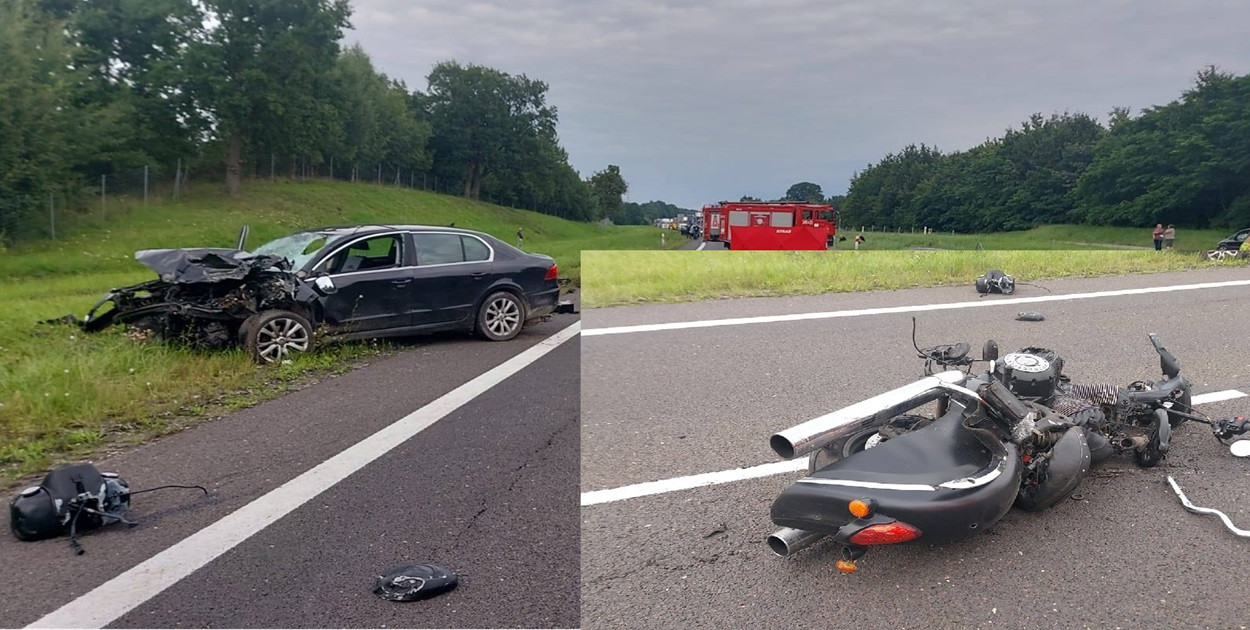 Tragiczny wypadek w regionie! Nie żyje motocyklista po zderzeniu z autem