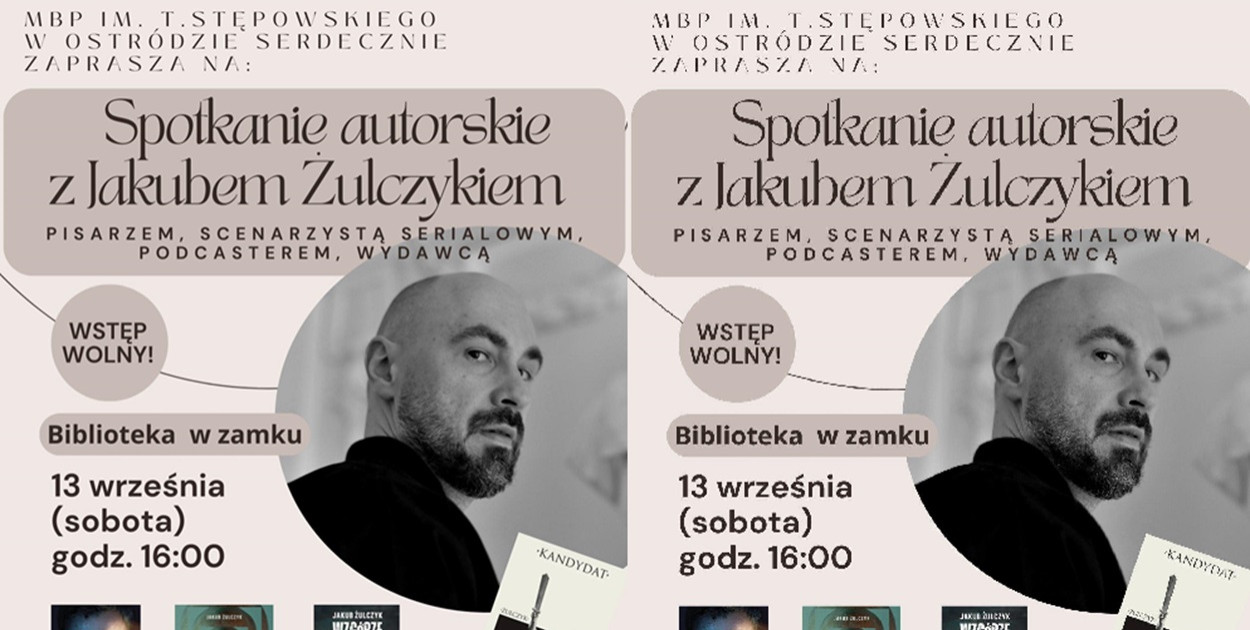 Spotkanie autorskie w Ostródzie z pisarzem Jakubem Żulczykiem