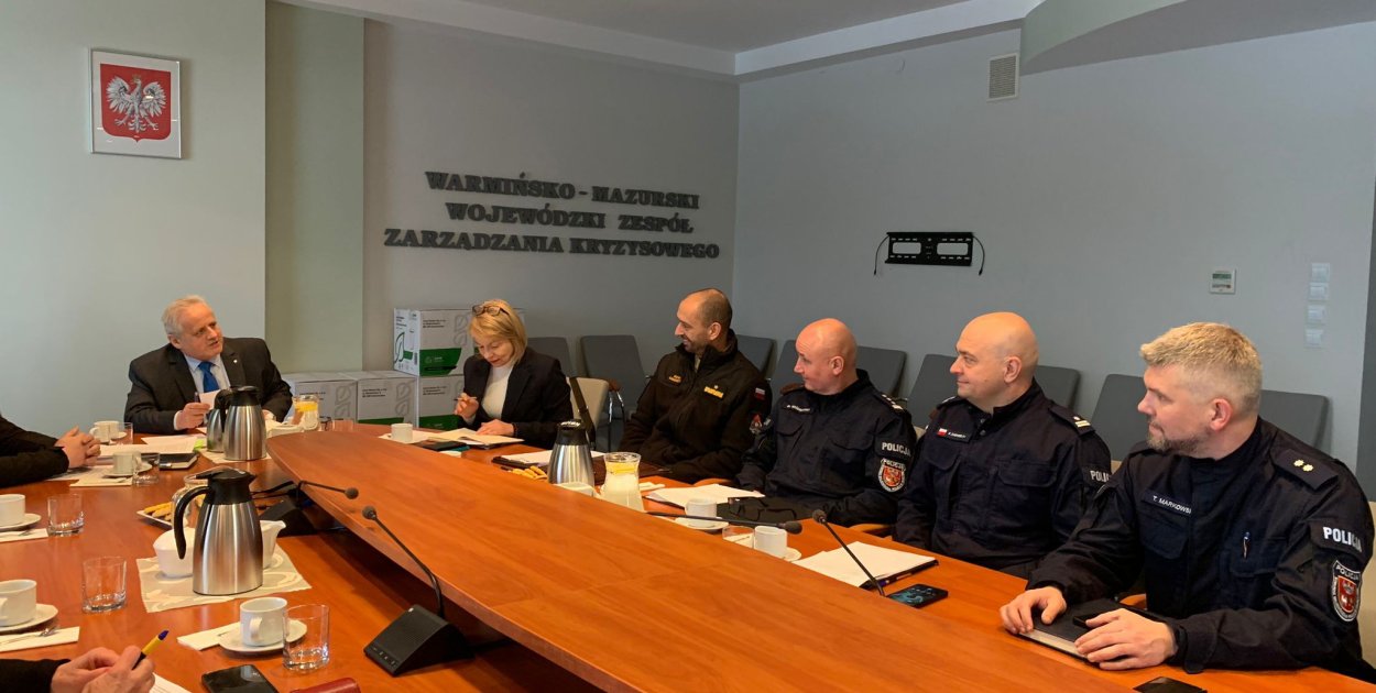 Posiedzenie Warmińsko-Mazurskiego Wojewódzkiego Zespołu Zarządzania Kryzysowego