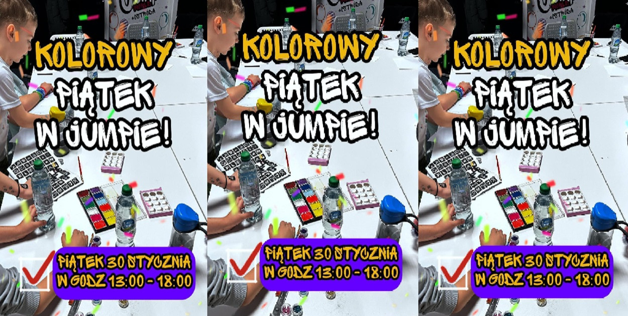 Dziś Kolorowy Piątek w Parku Trampolin JumpWorld Ostróda