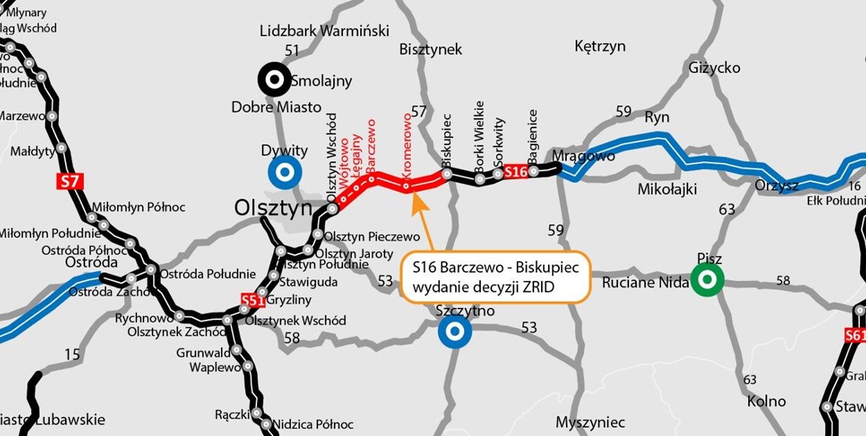 Rusza rozbudowa krajowej 16-stki Olsztyn Wschód - Biskupiec