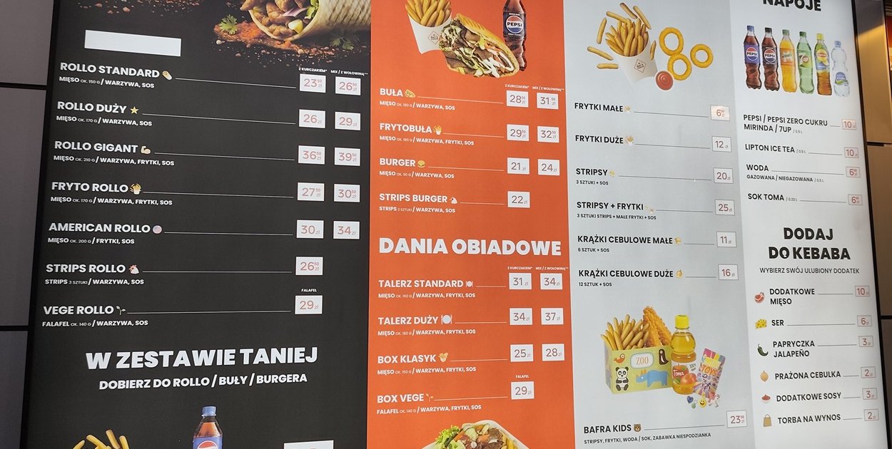 Bafra Kebab Ostróda nad Jeziorem Drwęckim zaprasza na nowe menu!