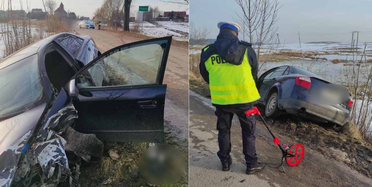 Chojnik: Pijany kierowca uderzył w drzewo w gm. Morąg! Trafił do szpitala