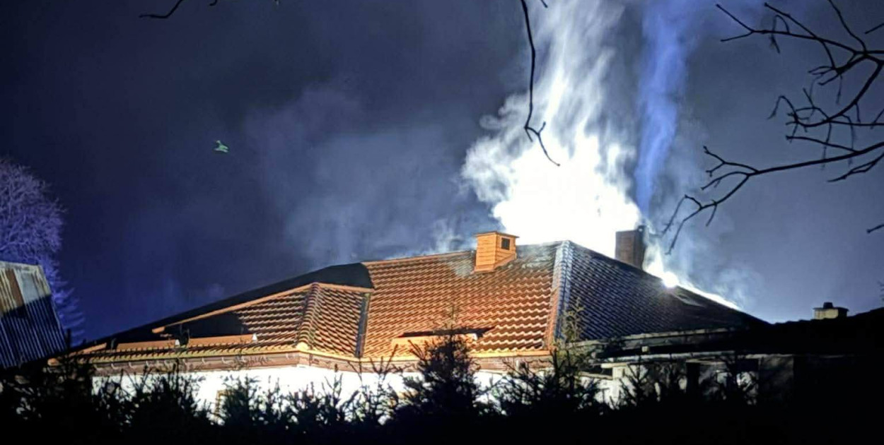 Pożar domu mieszkalnego w Małdytach