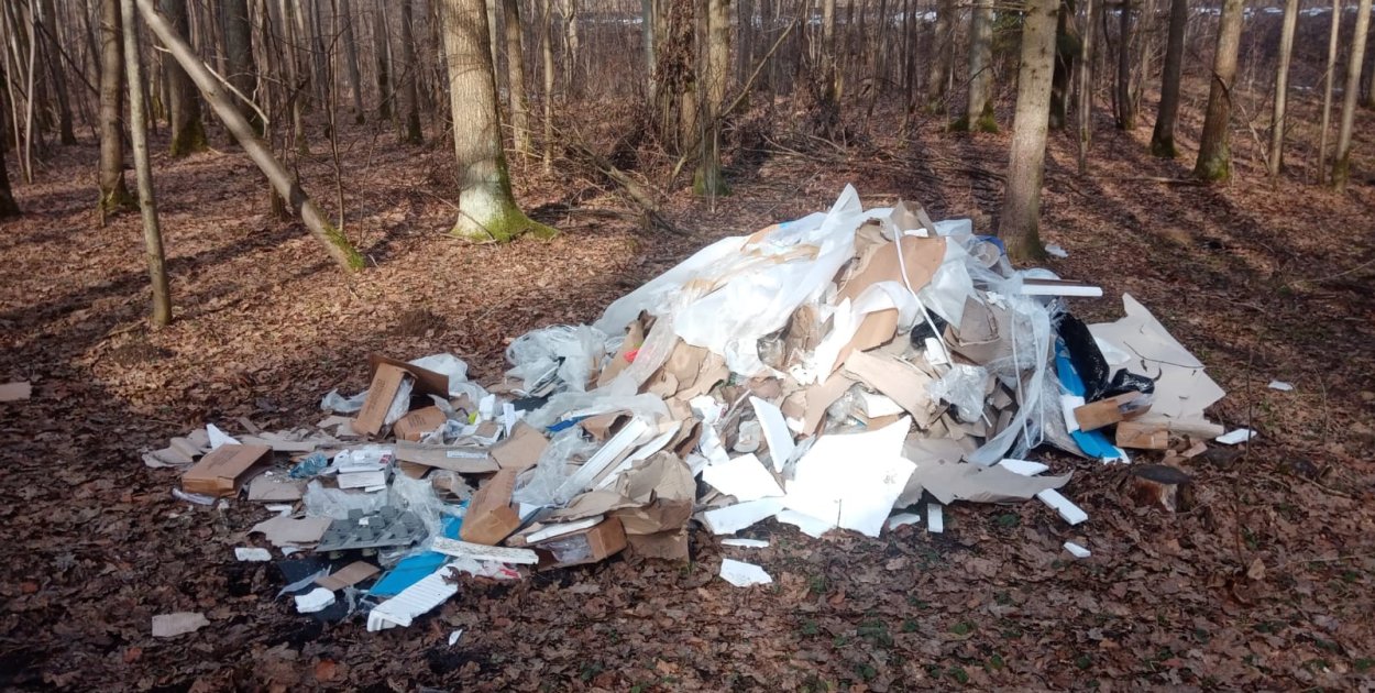 Wyrzucił w lesie odpady remontowe! Las to nie śmietnik!