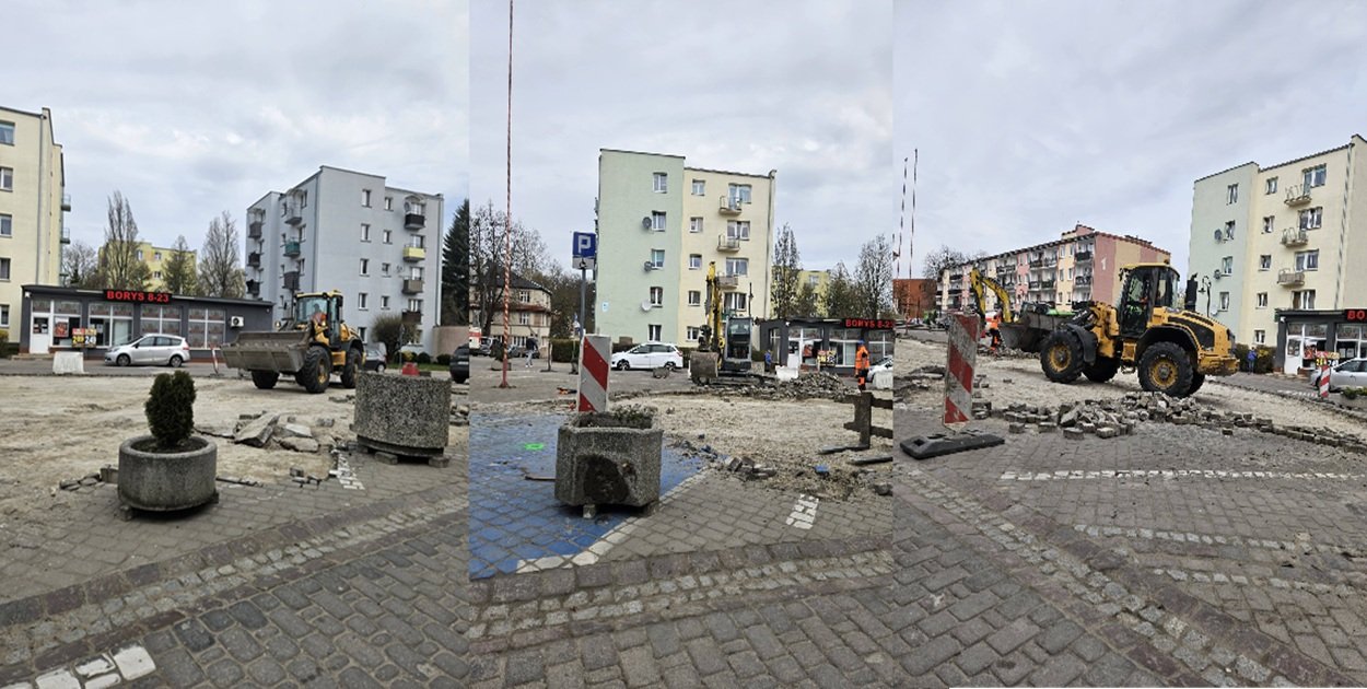 Ostróda: Ruszyła rewitalizacja Pl. Tysiąclecia. Usuwana jest kostka